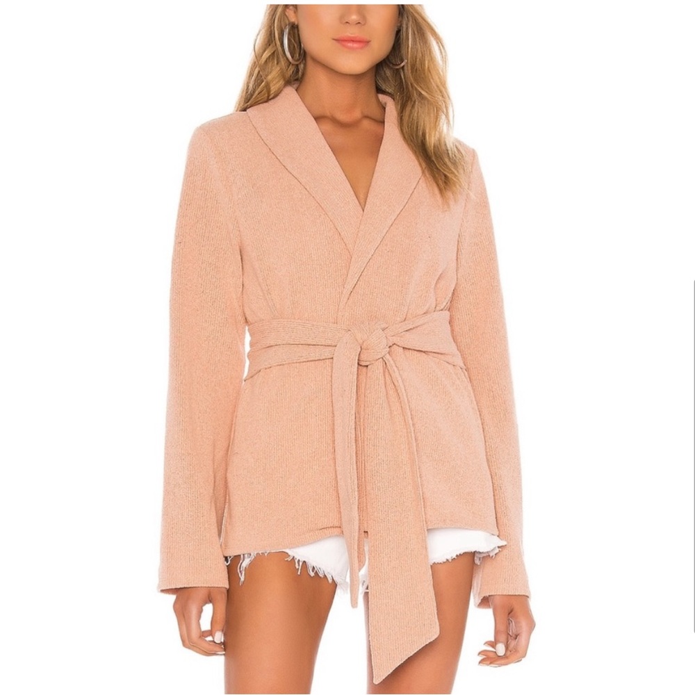 Privacy Please Dusty Pink Belted Cardigan XS
